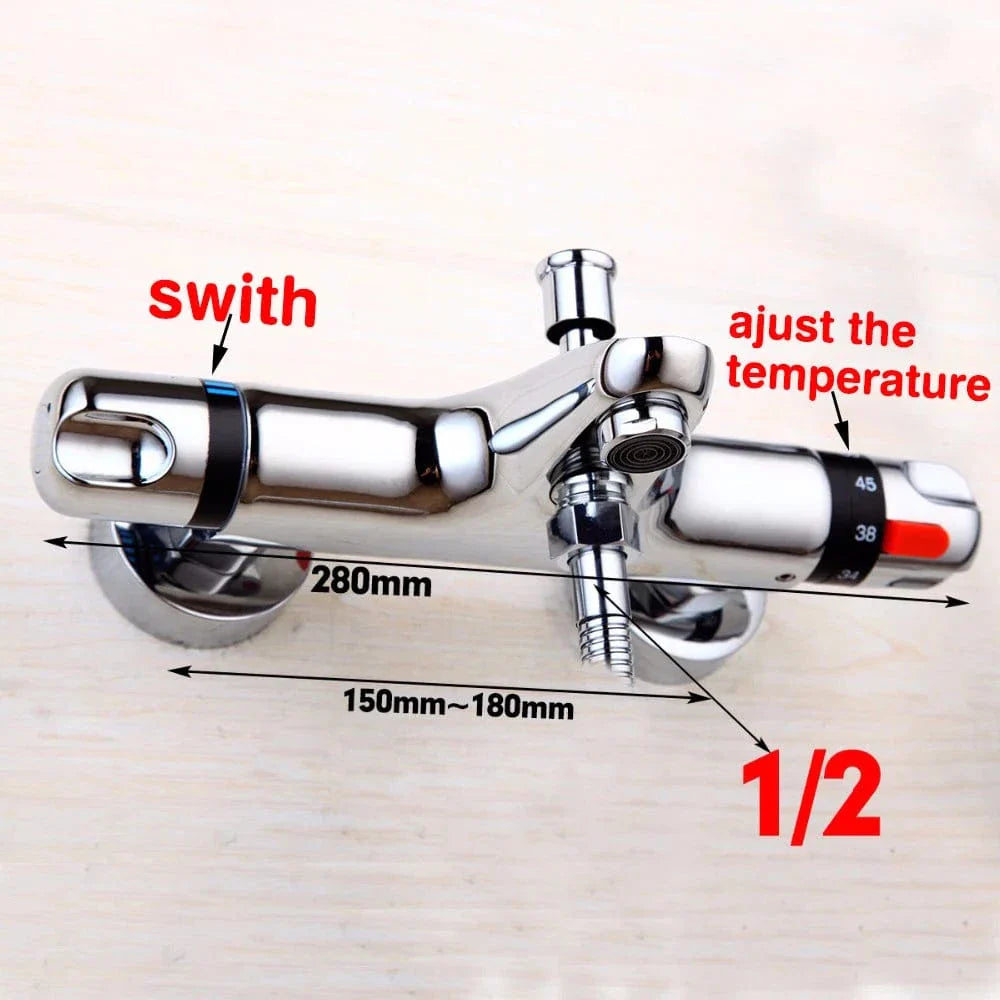 Robinet Douche Noir Thermostatique Température Stable Design Moderne – Thermya