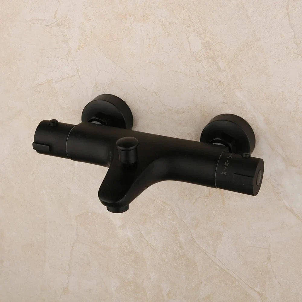 Robinet Douche Noir Thermostatique Température Stable Design Moderne – Thermya