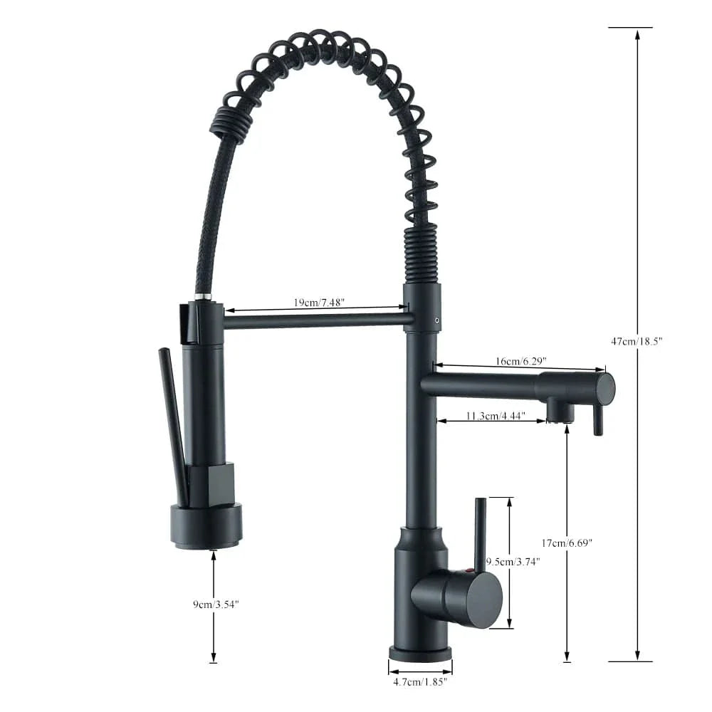 Robinet Douchette Cuisine Noir Mat Laiton Haut de Gamme Élégance – Cuvéa