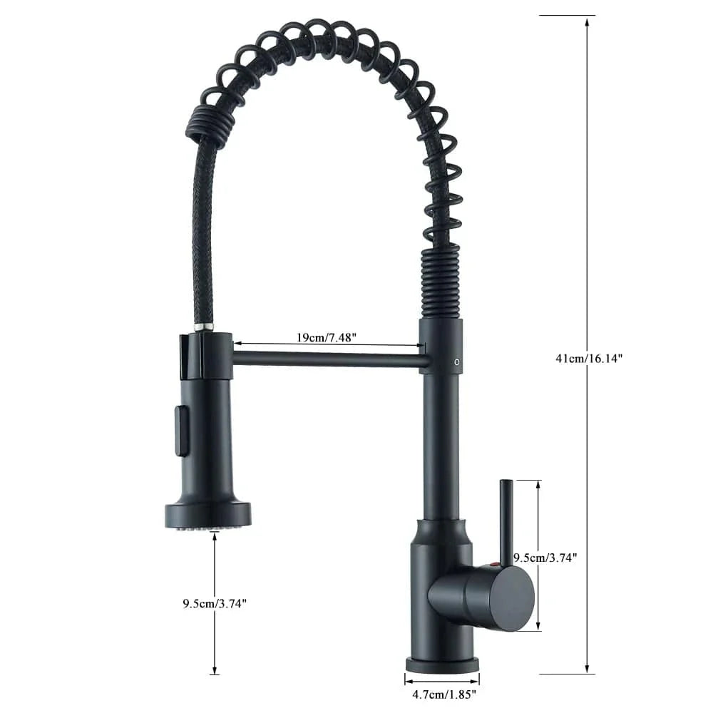 Robinet Douchette Cuisine Noir Mat Laiton Haut de Gamme Élégance – Cuvéa