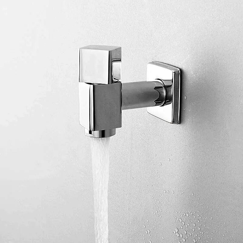 Robinet Extérieur Cubique Mural Chromé Design Élégant Jardin – Terravia