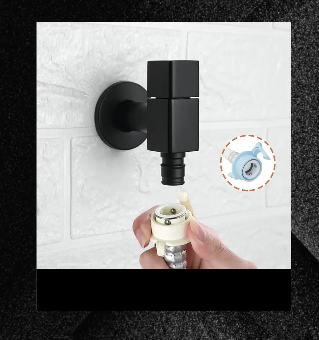 Robinet Extérieur Cubique Mural Noir Ligne Contemporaine Jardin – Terravia