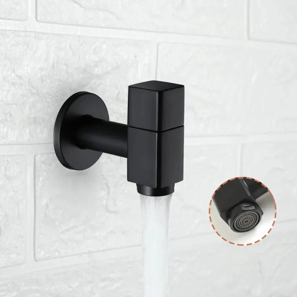 Robinet Extérieur Cubique Mural Noir Ligne Contemporaine Jardin – Terravia