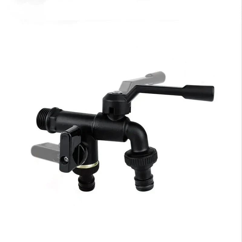 Robinet Extérieur Double Sortie Noir Laiton Performant pour Jardin – Terravia