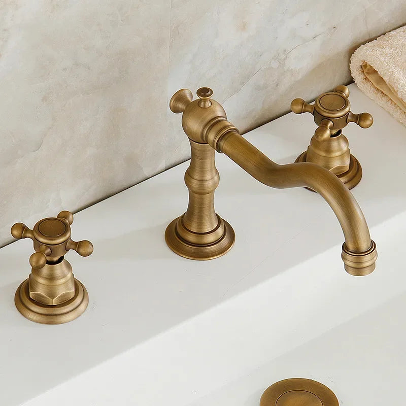 Robinet Mélangeur Salle de Bain Classique Laiton Durable – Solvane