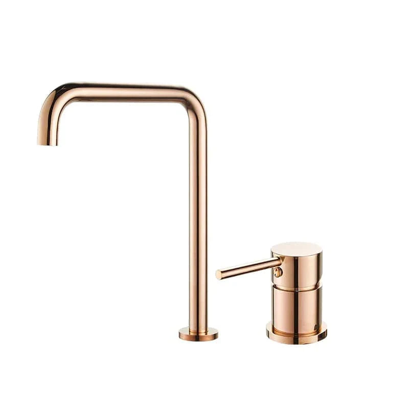 Robinet Lavabo 2 Trous Or Rose Douceur Contemporaine – Kaléo