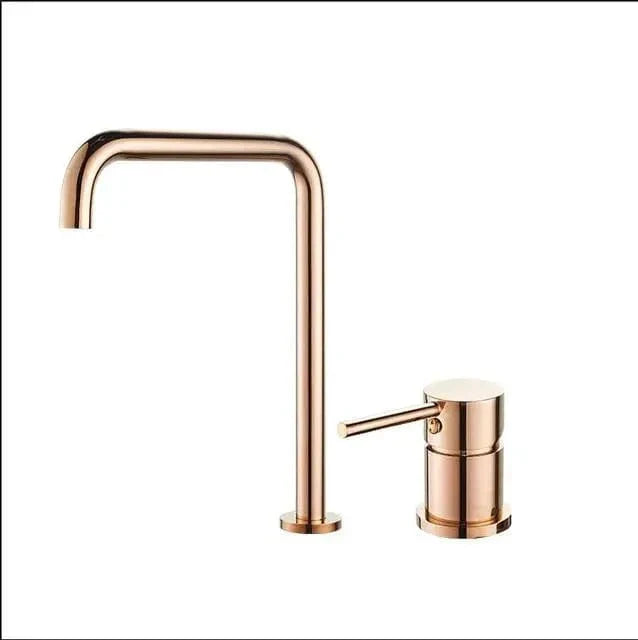 Robinet Lavabo 2 Trous Or Rose Douceur Contemporaine – Kaléo