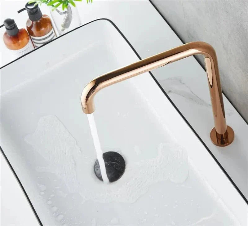 Robinet Lavabo 2 Trous Or Rose Douceur Contemporaine – Kaléo