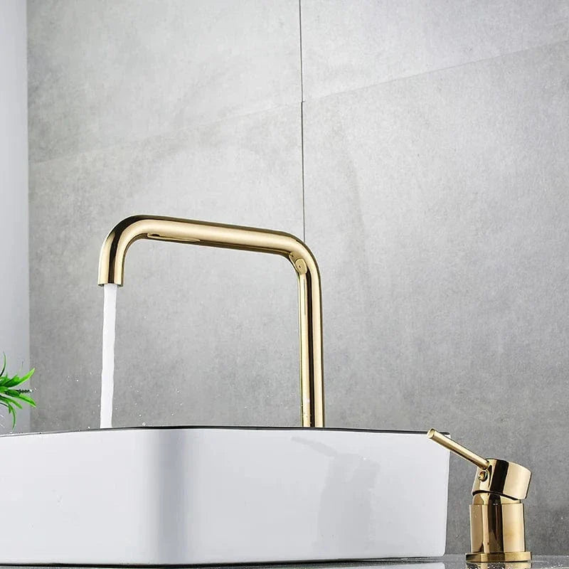 Robinet Lavabo 2 Trous Or Rose Douceur Contemporaine – Kaléo