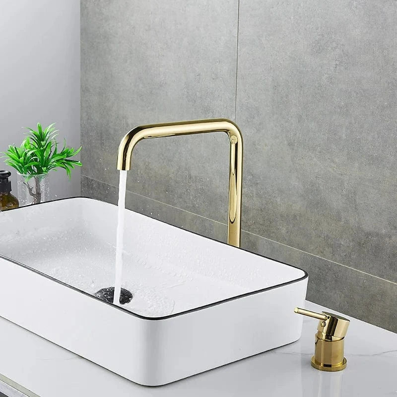 Robinet Lavabo 2 Trous Or Rose Douceur Contemporaine – Kaléo