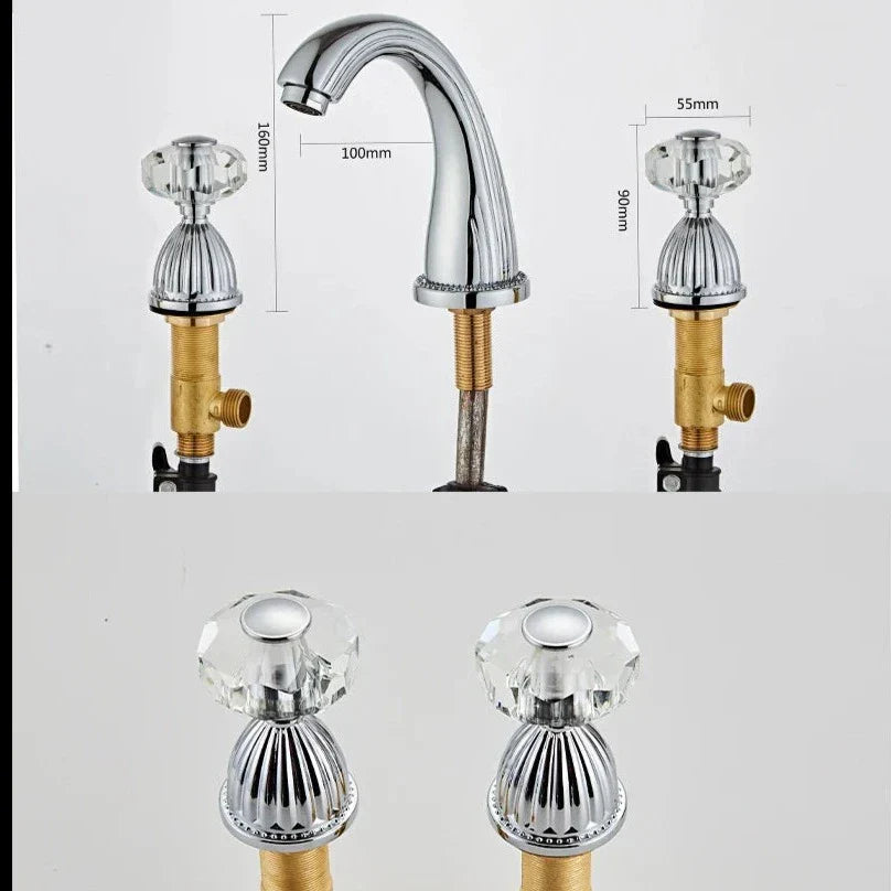 Robinet Lavabo 3 Trous Chromé Contrôle Précis Élégance Durable – Solvane
