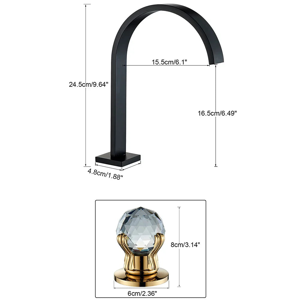 Robinet Lavabo 3 Trous Laiton Poignées Sphériques Prise en Main Douce – Solvane