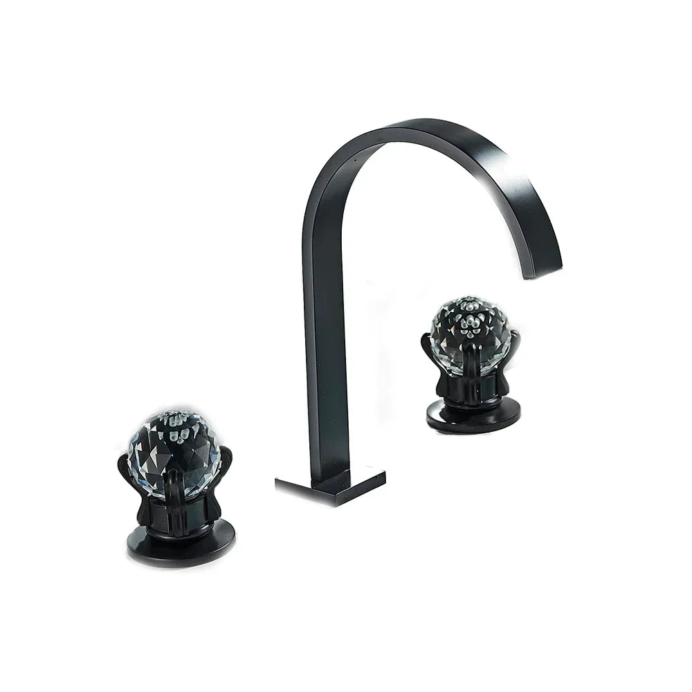Robinet Lavabo 3 Trous Laiton Poignées Sphériques Prise en Main Douce – Solvane