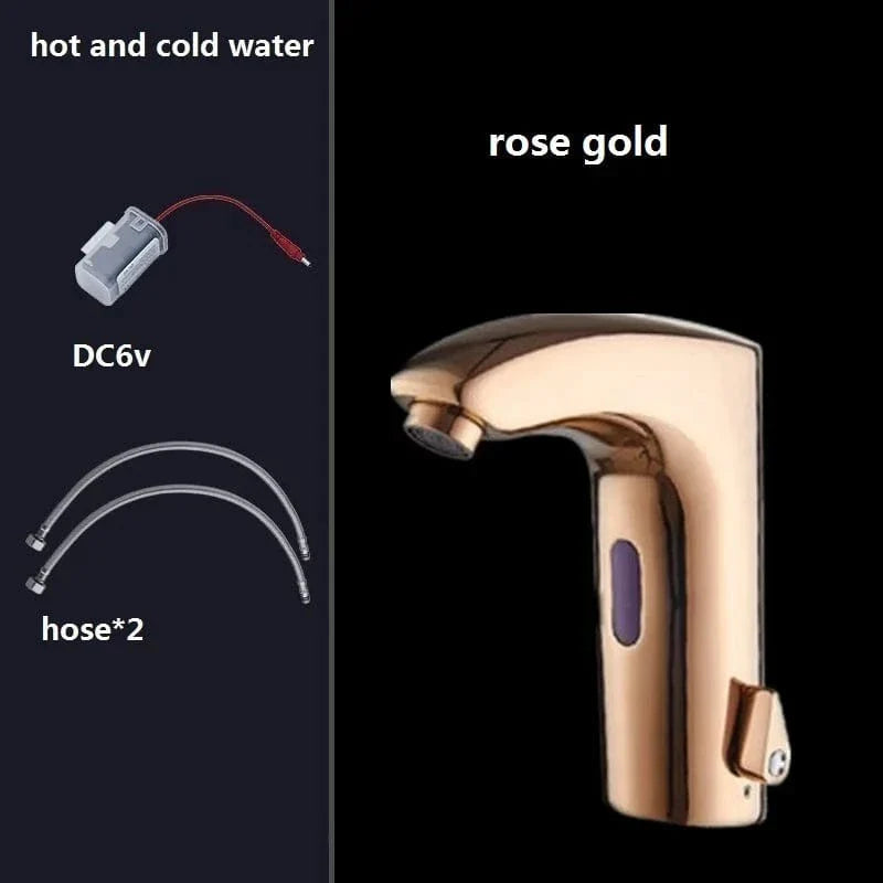 Robinet Lavabo Automatique Sans Contact Noir Mat ou Or Brossé Hygiène – Solvane