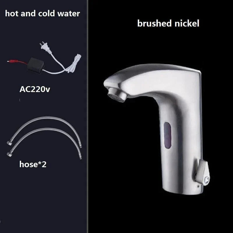 Robinet Lavabo Automatique Sans Contact Noir Mat ou Or Brossé Hygiène – Solvane