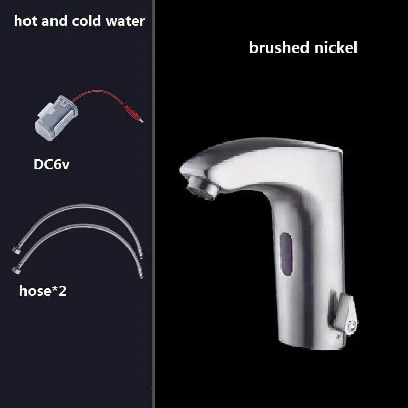 Robinet Lavabo Automatique Sans Contact Noir Mat ou Or Brossé Hygiène – Solvane