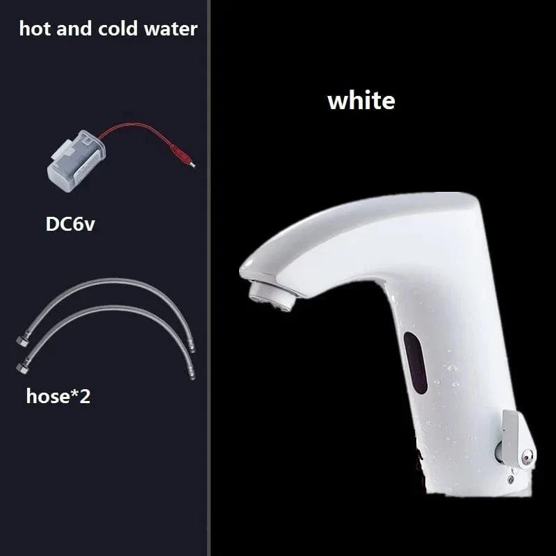 Robinet Lavabo Automatique Sans Contact Noir Mat ou Or Brossé Hygiène – Solvane