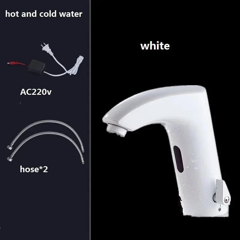 Robinet Lavabo Automatique Sans Contact Noir Mat ou Or Brossé Hygiène – Solvane