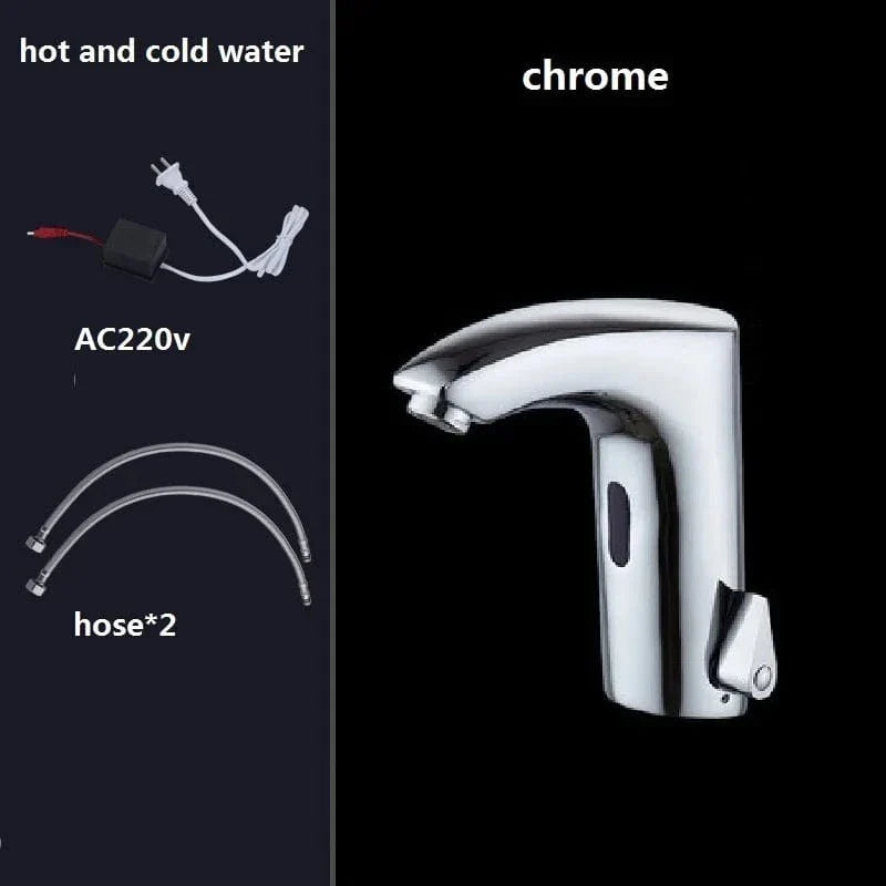 Robinet Lavabo Automatique Sans Contact Noir Mat ou Or Brossé Hygiène – Solvane