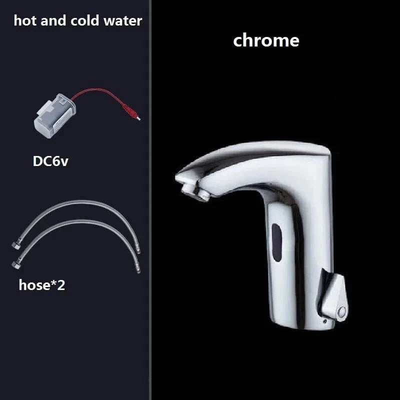 Robinet Lavabo Automatique Sans Contact Noir Mat ou Or Brossé Hygiène – Solvane