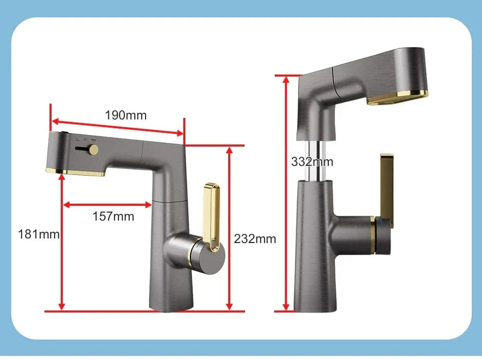 Mitigeur Lavabo avec Douchette Polyvalence et Élégance – Solvane