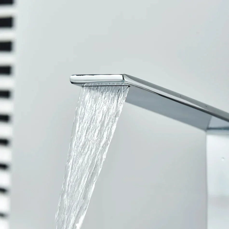 Robinet Lavabo Cascade Chromé Design Moderne Écoulement Apaisant – Solvane