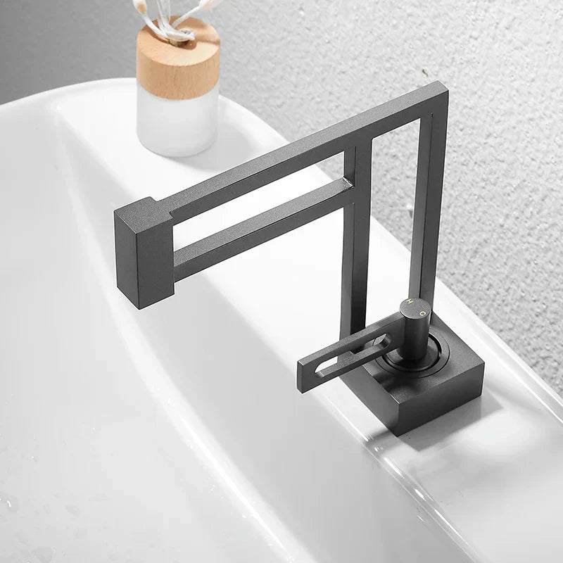 Robinet Lavabo Design Moderne Gris Ligne Épurée et Luxueuse – Solvane