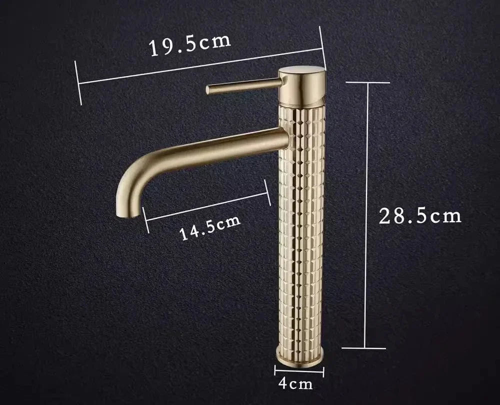 Robinet Lavabo Doré Finition Brossée Éclat Sans Reflet – Solvane