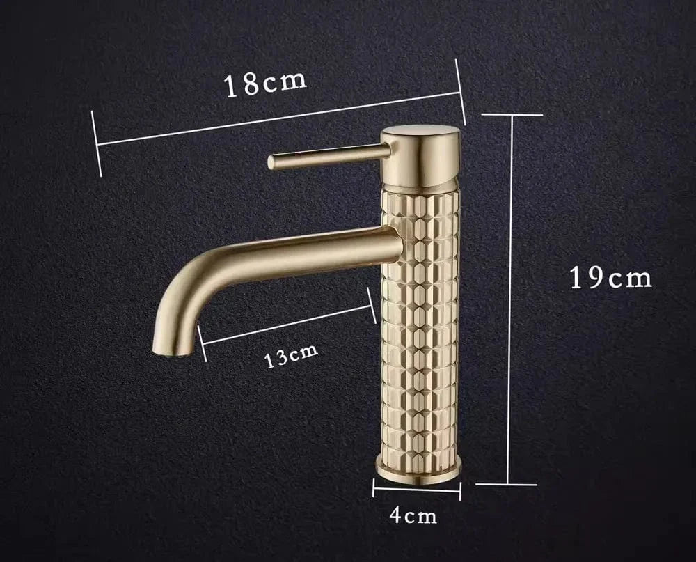 Robinet Lavabo Doré Finition Brossée Éclat Sans Reflet – Solvane
