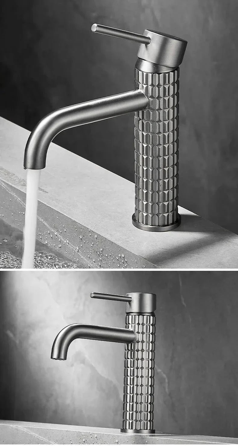 Robinet Lavabo Doré Finition Brossée Éclat Sans Reflet – Solvane