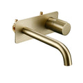 Robinet Lavabo Encastrable Doré Brossé Mural Design Épuré – Solvane