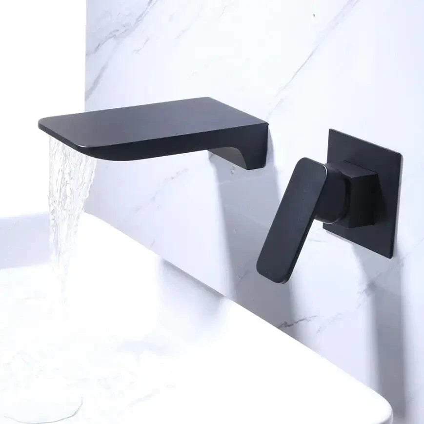 Robinet Lavabo Encastrable Noir Ligne Moderne Vasque Dégagée – Solvane