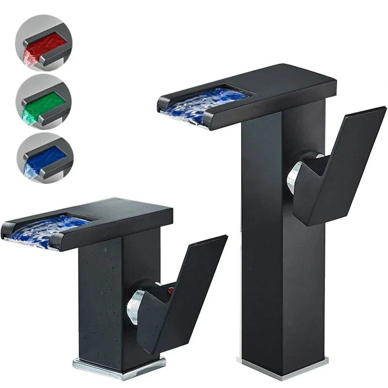 Robinet Lavabo Haut LED Température Visible Style Contemporain – Solvane