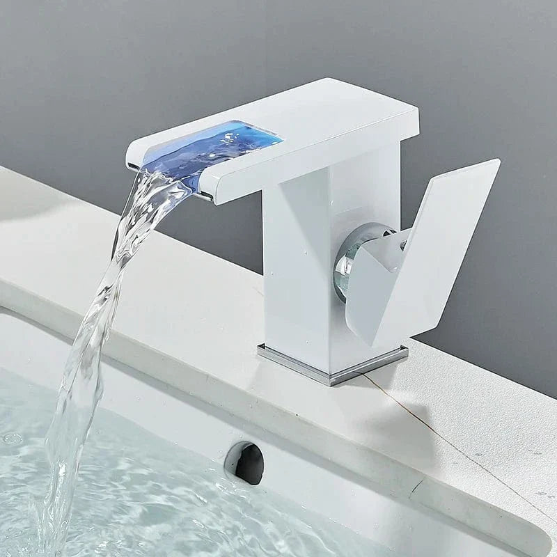 Robinet Lavabo Haut LED Température Visible Style Contemporain – Solvane