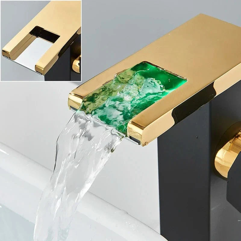 Robinet Lavabo Haut LED Température Visible Style Contemporain – Solvane