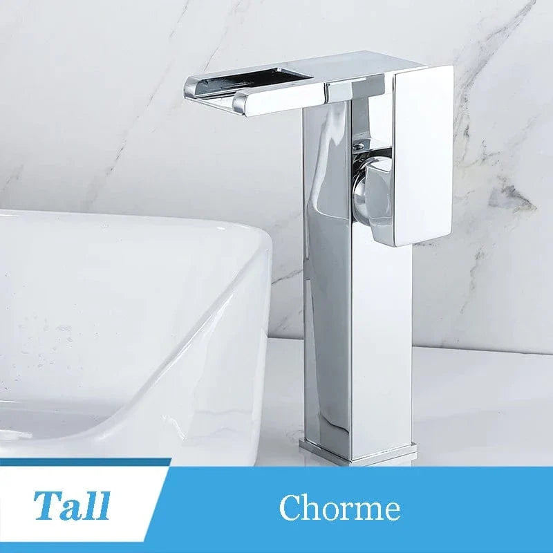 Robinet Lavabo Haut LED Température Visible Style Contemporain – Solvane