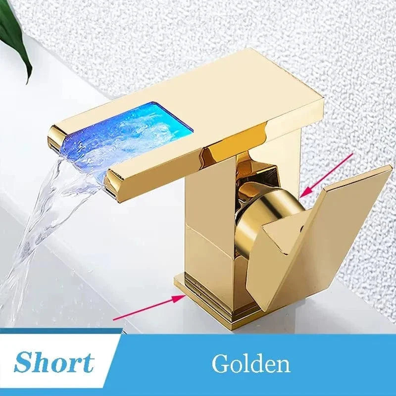 Robinet Lavabo Haut LED Température Visible Style Contemporain – Solvane