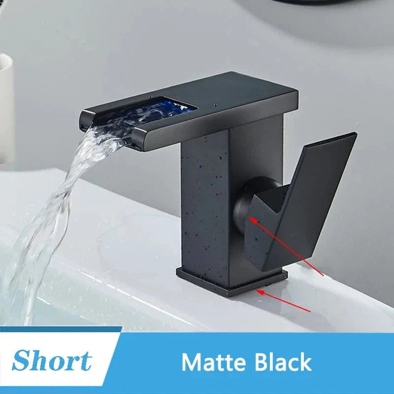 Robinet Lavabo Haut LED Température Visible Style Contemporain – Solvane