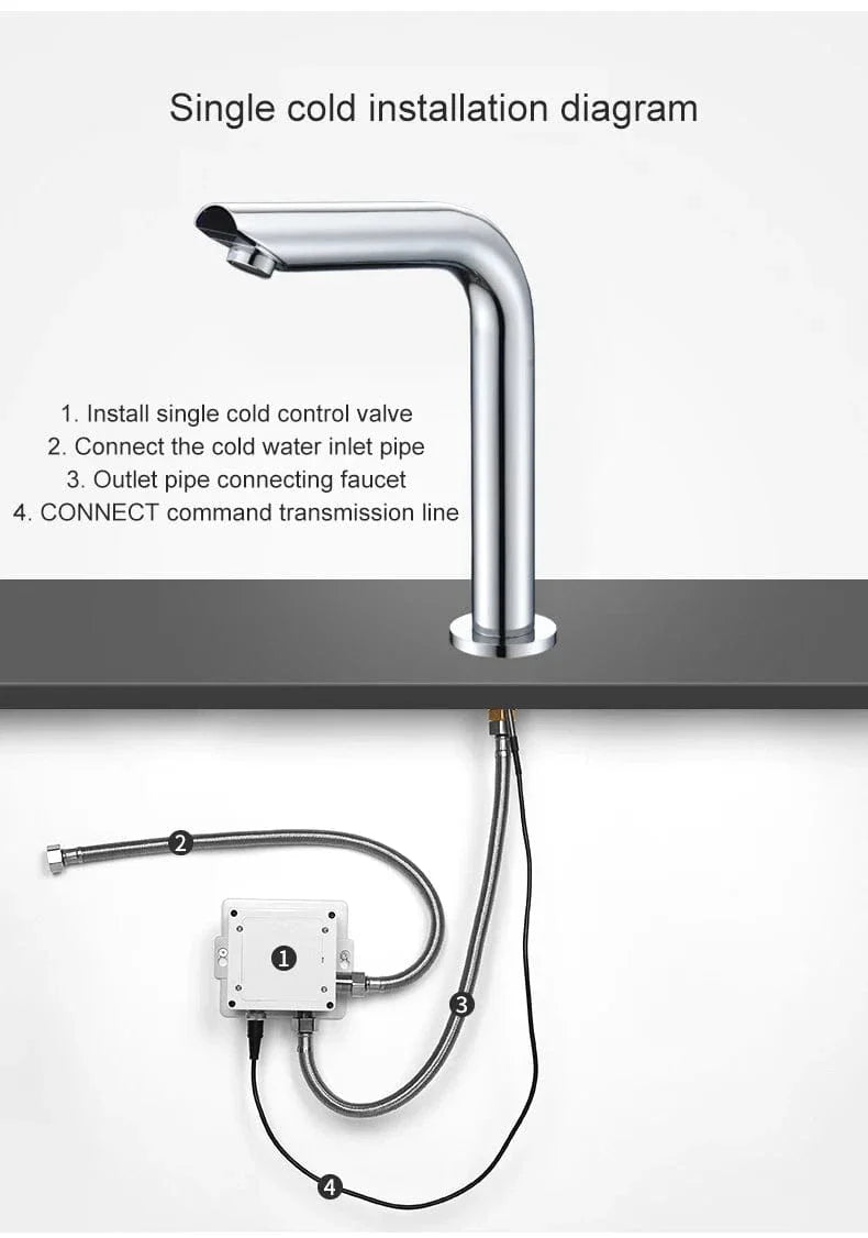 Robinet Lavabo Infrarouge Sans Contact Détection Automatique Hygiène – Solvane