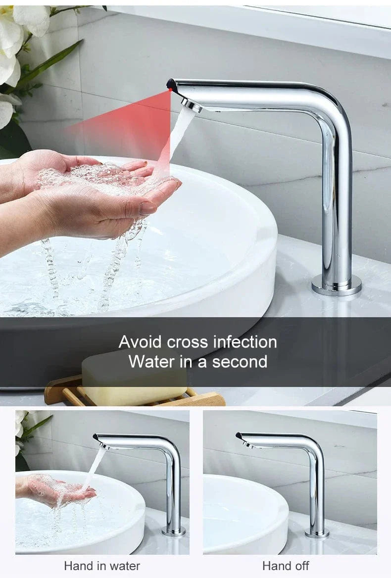 Robinet Lavabo Infrarouge Sans Contact Détection Automatique Hygiène – Solvane