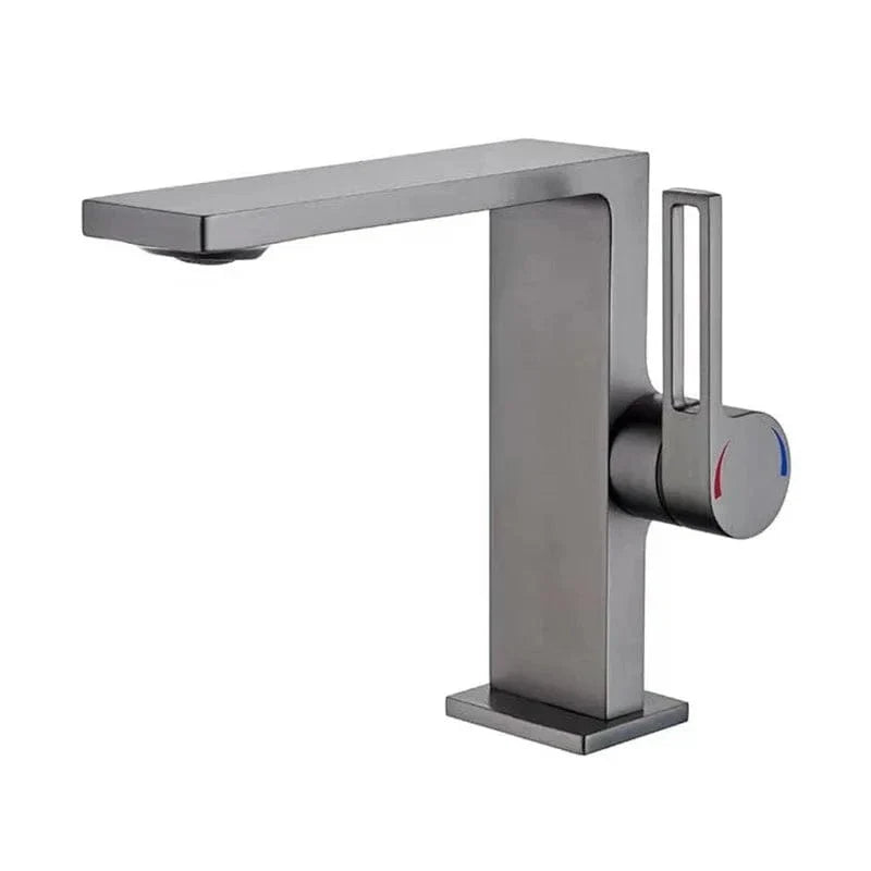 Robinet Lavabo Bec Large Blanc et Or Rose Élégance Douce – Kaléo