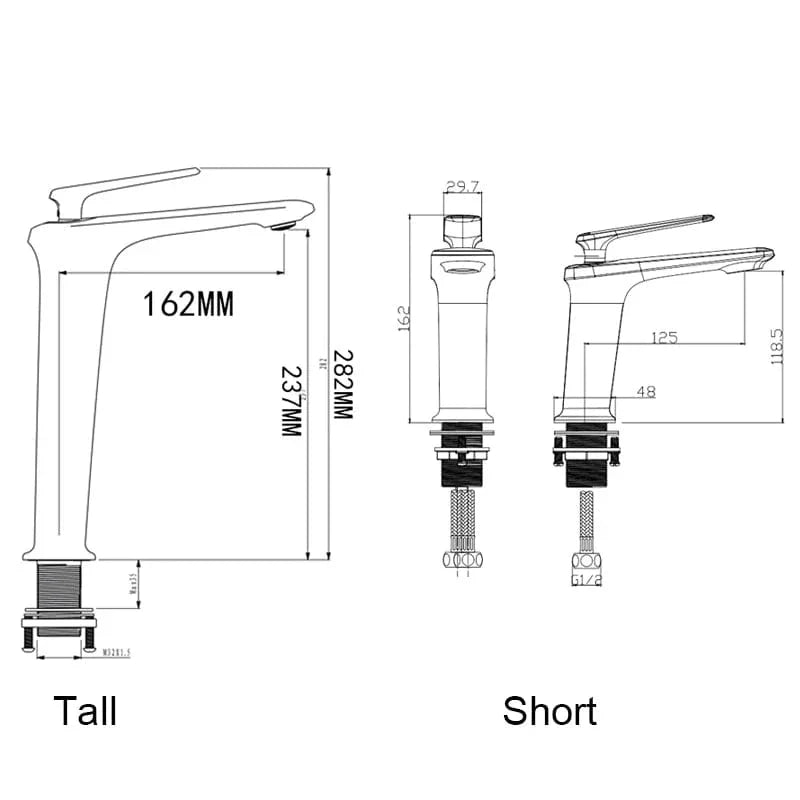 Robinet Lavabo Noir Mat et Or Rose Contraste Élégant – Kaléo
