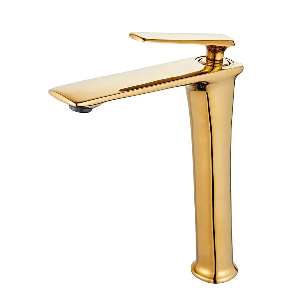 Robinet Lavabo Noir Mat et Or Rose Contraste Élégant – Kaléo