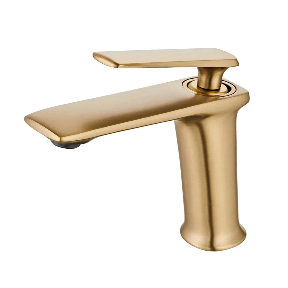 Robinet Lavabo Noir Mat et Or Rose Contraste Élégant – Kaléo