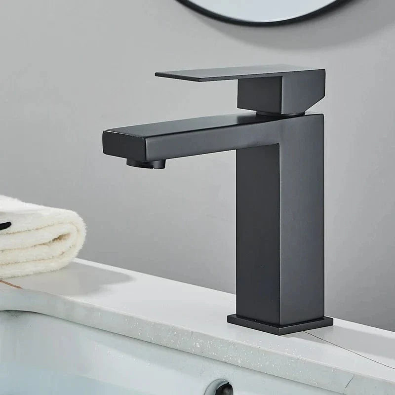 Robinet Lavabo Noir Mat Design Contemporain Anti-Traces – Solvane