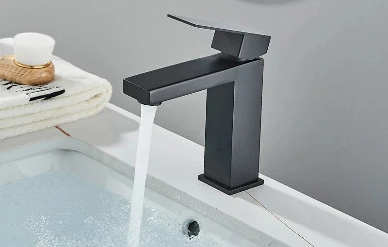 Robinet Lavabo Noir Mat Design Contemporain Anti-Traces – Solvane