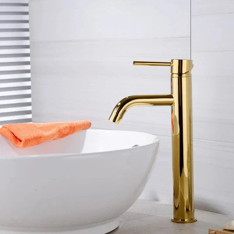 Robinet Lavabo Or Brossé Allure Luxe Finition Résistante – Solvane