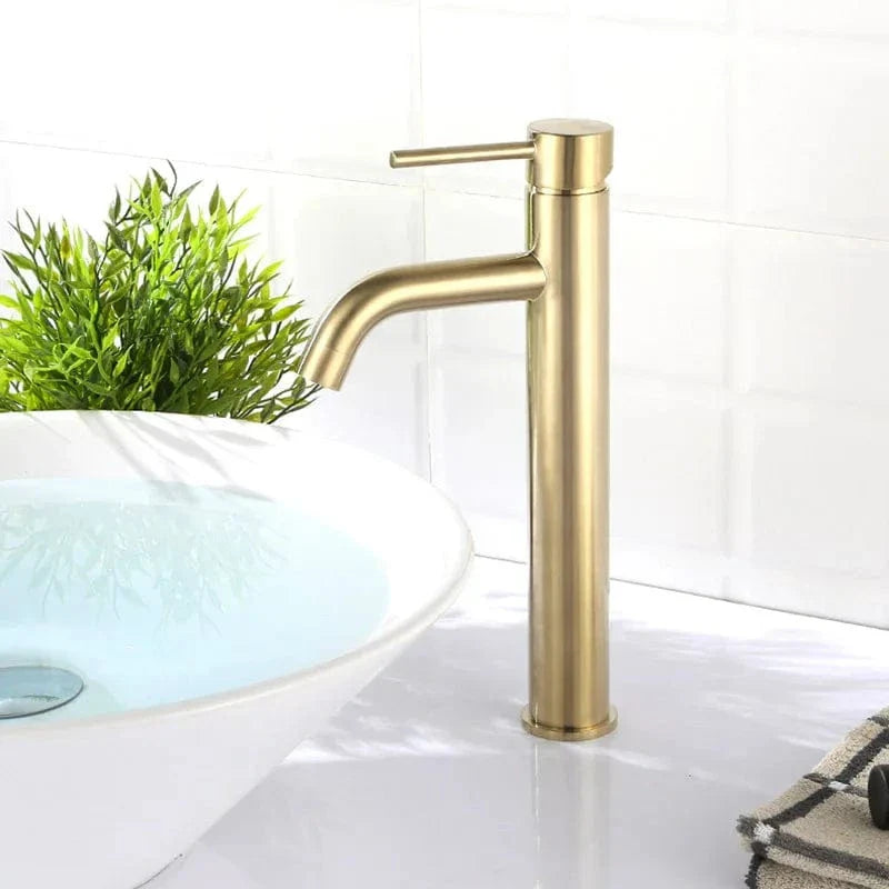 Robinet Lavabo Or Brossé Allure Luxe Finition Résistante – Solvane