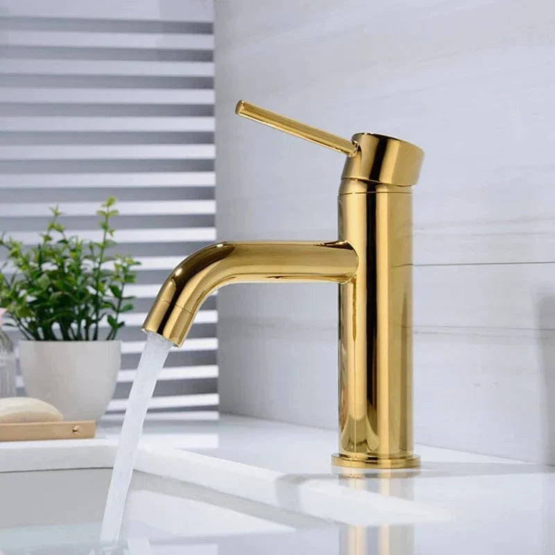 Robinet Lavabo Or Brossé Allure Luxe Finition Résistante – Solvane