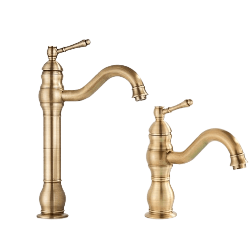 Robinet Lavabo Rétro Laiton Massif Finition Antique Charme Vintage – Solvane